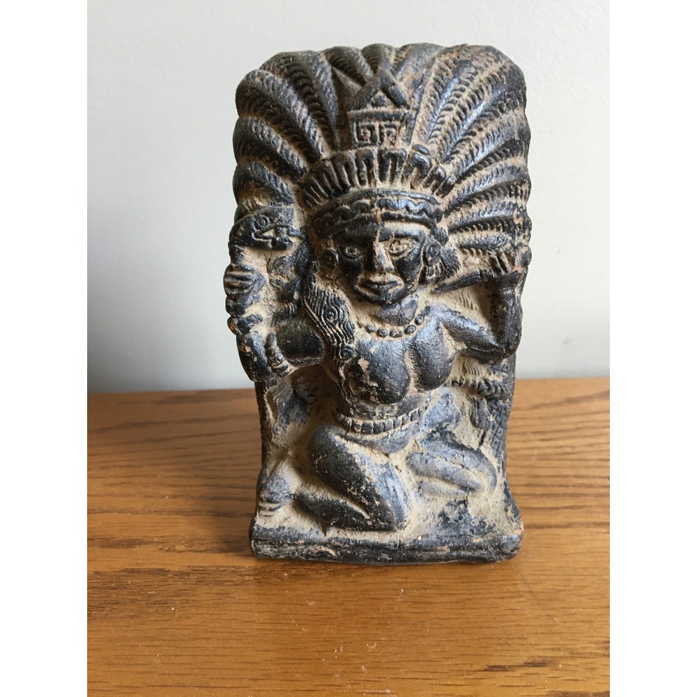 Pre-Columbian Art Deity Statue Figure Mayan Aztec Clay / Terracotta